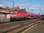 Am 06.04.2015 stand 143 134 mit ihrer RB 1/S 1 in Stendal zur Abfahrt nach Wittenberge.