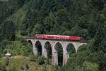 143 050-3 mit der RB 26937 (Freiburg(Brsg)HBf-Seebrugg) auf dem Ravennaviadukt 16.7.15