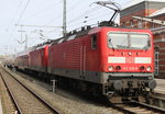 Nur knapp 24 Stunden nach dem Hamster kamen am 03.04.2016 143 306-9+112 124-3 mit RE 18490 von Berlin Hbf(tief)nach Rostock Hbf