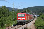 RB 17264 (Seebrugg-Freiburg(Brsg)Hbf) mit Schublok 143 055-2 bei Aha 7.7.16