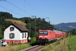 143 312-7 mit der RB 17211 (Freiburg(Brsg)Hbf-Neustadt(Schwarzw)) bei Falkensteig 20.7.16