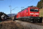 RB 17270 (Seebrugg-Freiburg(Brsg)Hbf) mit Schublok 143 316-8 bei Falkensteig 10.12.16