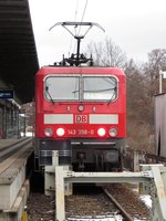 S-Bahn Endhaltestelle Roth am 04.01.2017.