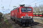 Mitteldeutsche Eisenbahn GmbH, Merseburg-Schkopau mit ihrer  Lok 602/143 204-6  (NVR:  91 80 6143 204-6 D-MEG ) am 23.02.24 Durchfahrt Bahnhof Berlin Hohenschönhausen.