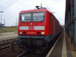 143 658-3 mit ihrer RB nach Eilenburg ber Halle Hbf steht im Bf Nordhausen.