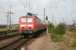 Regionalbahn mit DB 143 072-7 bei der Einfahrt in den Leipziger Hbf am 12.9.2008.