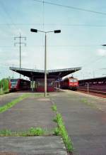 Links: RB 22 nach Potsdam Hbf. Rechts: RB 14 nach Falkensee. In Berlin Schnefeld Flughafen beide bei der Ausfahrt in entgegengesetzte Richtung.