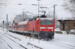 Durchfahrt Bahnhof Frellstedt im Winter 2010 in Richtung Braunschweig  Regionalbahn