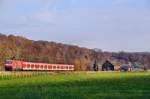 143 970-2 mit einer X-Wagengarnitur als S6 nach Essen Hbf bei Essen Kettwig (20.11.14)