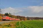 143 970-2 mit einer X-Wagengarnitur als S6 in Richtung Düsseldorf bei Essen Kettwig (20.11.14)