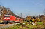 143 304-4 mit einer X-Wagengarnitur als S6 in Richtung Düsseldorf bei Essen Kettwig (20.11.14)