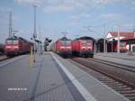 Dies nennt man treffen von vier BR 143 in Bitterfeld.