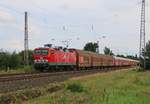 143 851-4 (MEG 603) mit geschlossenen DB-Autotransportwagen in Fahrtrichtung Verden(Aller). Aufgenommen bei Wahnebergen am 23.07.2015.