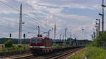 DeltaRail 243 650 durchfährt am frühen Nachmittag den Bhf Schönfließ in Richtung Frankfurt.