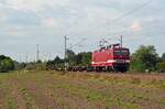 243 559 der DeltaRail führte am 15.09.21 einen leeren Containerzug durch Gräfenhainichen Richtung Wittenberg.