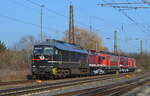 EBS Erfurter Bahnservice Gesellschaft mbH 232 083-6 D-EBS, 204 900-5 D-EBS  110 001-5 , EBS 155 119-1, FWK 243 936-2 & 143 848-0 D-FWK Naumburg 25.02.2021