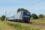 WEE-143 295-4 mit GfF-Wagengarnitur als Abellio-Ersatzzug auf der RB25 (Saalfeld-Halle).