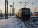 Am 25.01.2014 kamen RBH 103(143 041)&RBH 117(143 554)mit einem Hackschnitzelzug durch Stendal und fuhr weiter in Richtung Magdeburg.