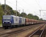  Am 24.09.2014 kamen die 143 307-7 (132)und die 143 950-4 (122) von der RBH aus Richtung Magdeburg nach Niederndodeleben und fuhr weiter in Richtung Braunschweig .