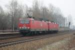 MEG 601 und 604 fahren am 21.03.2015 durch Leipzig-Thekla.