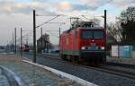 MEG 605(143 344) fuhr am 09.01.16 Lz durch Braschwitz Richtung Magdeburg.