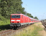 143 316-8 mit Kf 13290 von Warnemünde nach Berlin bei der Durchfahrt in Rostock-Bramow.29.06.2019