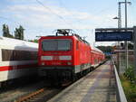 143 248 am Schluß und mit zwei Dostos,am 08.September 2022,rauschte durch Bergen/Rügen.Zuglok war 146 277.