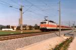 143 632 mit S-Bahn von Altdorf nach Nürnberg am 13.04.1997 bei Ludersheim.