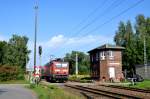 143 354 mit RE 16009 Nordhausen - Halle(Saale) Hbf am 30.08.2015 bei der Ausfahrt aus Heringen(Helme)