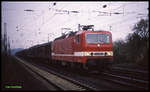 In Osnabrück Neustadt ist hier die 143568 noch mit DR Bezeichnung am 4.4.1992 in Richtung Münster unterwegs.