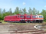 TEV 250 250-8 + FWK 243 936-2 + DB 243 117-9 + EBS 243 822-4, am 01.06.2019 beim Eisenbahnfest im Bw Weimar.