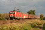 Am Morgen des 24.09.20 schleppte 143 310 der MEG einen Schenker-Autozug durch Jeßnitz Richtung Bitterfeld.