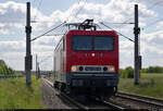 [Reupload]    143 020-6 als Tfzf durchfährt mit dreiköpfiger Lokmannschaft den Hp Zöberitz auf Gleis 2 Richtung Köthen.