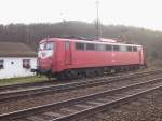 150 060-2 wartet in Laufach (Spessart-Rampe) am 4.12.1999 14:42 auf den nchsten Einsatz.