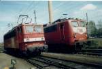 Während die 150 142 abgestellt ist fährt die 142 123 in die Einsatzstelle Berlin Pankow.