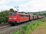 DB Cargo 151 012-2 Schiebt einen Güterzug auf der Spessartrampe am 25.05.17.