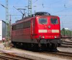 Eine BR151 009-8 auf dem Rangierbahnhof Hagen-Vorhalle beim Lokfhrerwechsel.