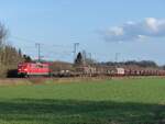 151 059 mit gemischtem Güterzug in der Bauerschaft Hummeldorf bei Salzbergen, (ehem.