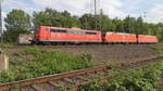 BR 151 075-8 mit zwei 146ern am 11.05.2018 in Duisburg Abzweig Ruhrtal 