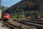 151 083-3,151 030-4 und 151 145-0 im Schiebedienst in Geislingen/Steige am 06.10.2007.