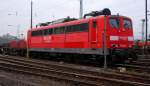 Eine 151 041-1 steht auf dem ehemaligen Containerbahnhof Hagen.