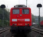 Eine 151 041-1 steht auf dem ehemaligen Containerbahnhof Hagen.