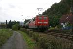 151 011 fhrt mit einem Kesselzug ber die RSS Richtung Hagen. (03.10.07)