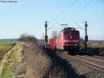 151 083 fuhr am 08.Febraur 2008 mit einem Gterzug in Richtung Nrnberg.