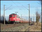 151 149-2 fuhr am 08.Januar 2008 mit einem interessanten Gterzug mit Tunneletilen in Richtung Westen. Aufgenommen bei Frth.