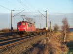 151 133 zog am 08.Februar 2008 eine abgebgelte 140er und einen Gterzug in Richtung Westen.