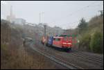 151 016 ist am 05.04.08 mit einem Containerzug in Richtung Wrzburg unterwegs.