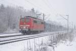 Unbekannte 151 mit einem Gterzug am 24.02.2009.