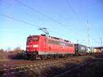 151 042 unterwegs in Richtung Wiesbaden / Rdesheim (Rhein). (Aufnahmeort: Mainz-Kastel, Mrz 2009)