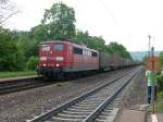 151 138-5 mit Containerzug bei der Durchfahrt durch Regensburg-Prfening, 9.05.2009